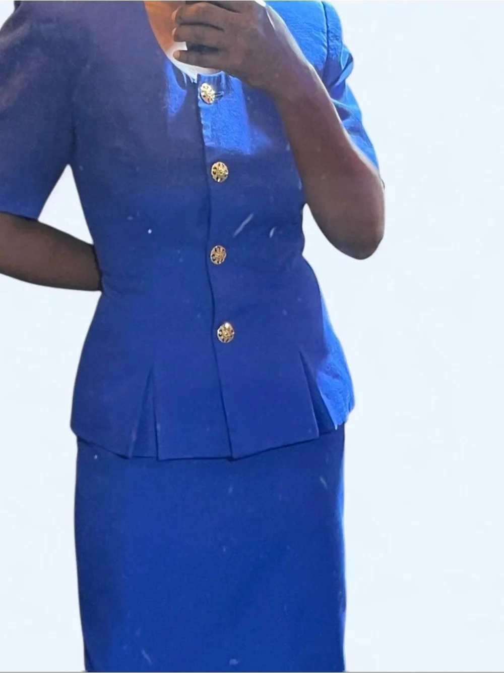Vintage Le Suit Royal Blue 2PC Skirt Suit Princess Diana Inspired